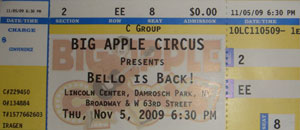 big apple circus ticket